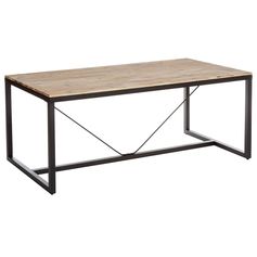 Table salle à manger style industriel EDENA bois et métal 180x75x90cm - ATMOSPHERA