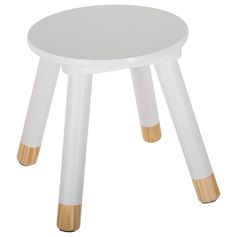 Tabouret bois enfant DOUCEUR blanc 24x26.5x24cm