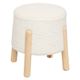 Tabouret d'appoint bouclette blanc INUIT 41x35x41.5 cm