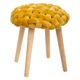 Tabouret tricot moutarde 39x43x39cm