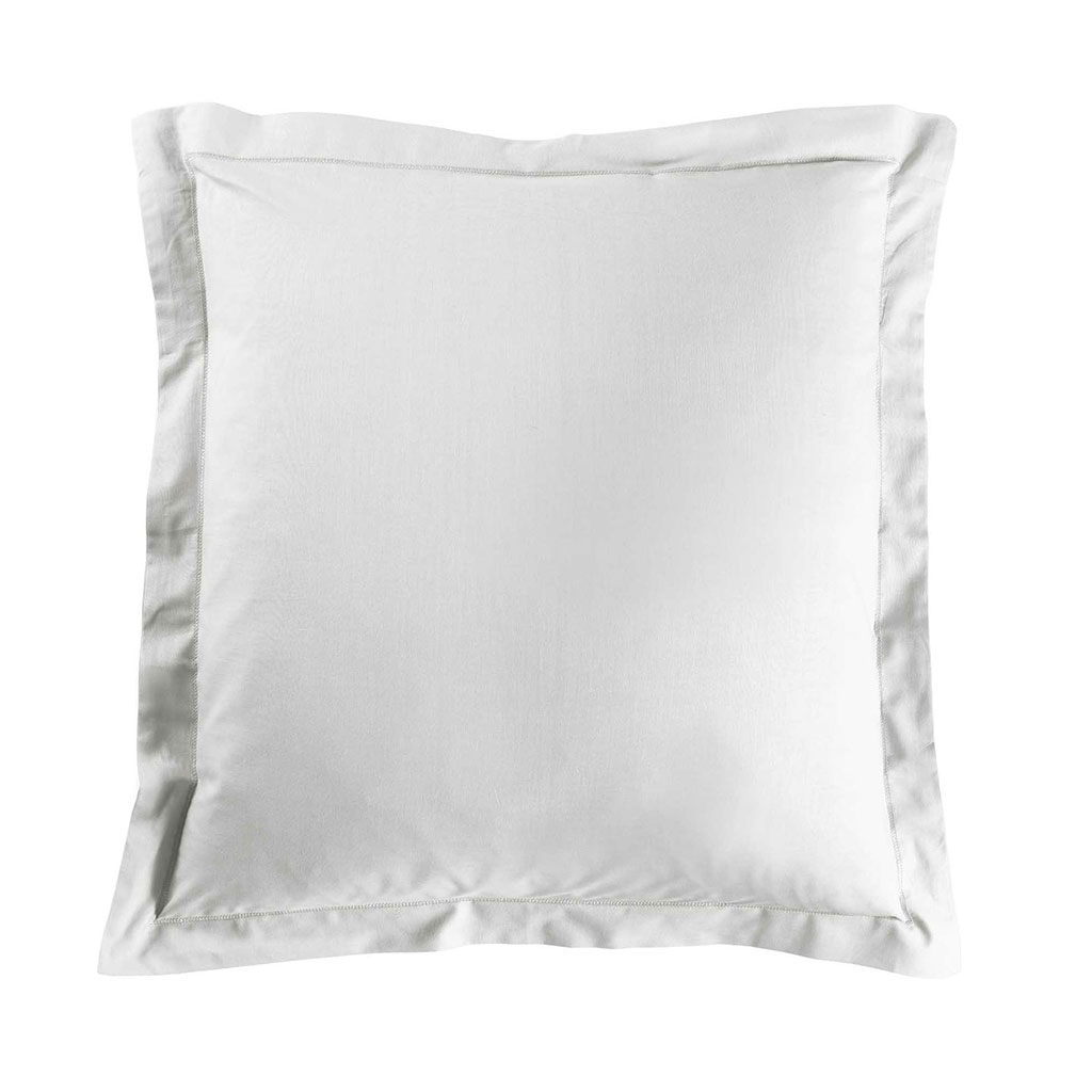 Taie d'oreiller carrée à volant coton 57 fils blanc 63x63cm