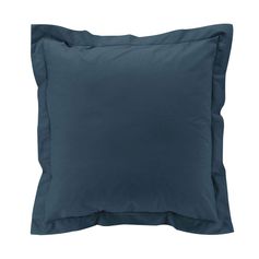 Taie d'oreiller carrée à volant percale bleue 63x63cm