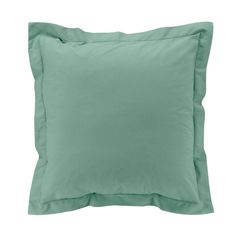 Taie d'oreiller rectangulaire à volant percale tilleul 63x63cm