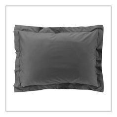 Taie d'oreiller rectangulaire à volant percale acier 50x70cm