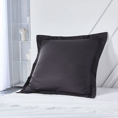Taie d'oreiller satin de coton fusain 63x63cm