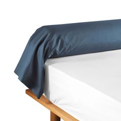 Taie de traversin coton 57 fils bleu indigo 85x185cm