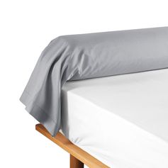 Taie de traversin coton 57 fils gris perle 85x185cm