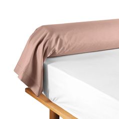 Taie de traversin coton 57 fils rose 85x185cm