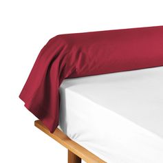 Taie de traversin coton 57 fils rouge 85x185cm