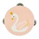 Tambourin bois motif cygne D 14x4.5cm