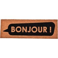 Tapis "Bonjour" coco naturel et noir 25x75cm