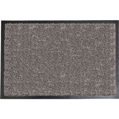 Tapis d'entrée BAPTISTE taupe bordures en caoutchouc 40x60cm