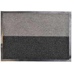 Tapis d'entrée bicolore noir et gris 50x70cm