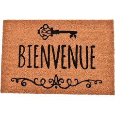 Tapis d'entrée "Bienvenue" coco naturel 40x60cm