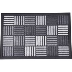 Tapis d'entrée CAROLL à motifs carrés gris 40x60cm