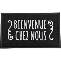 Tapis d'entrée PVC bienvenue noir 45x75cm