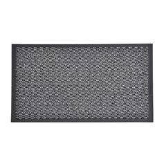 Tapis d'entrée PVC gris contour noir 80x120cm
