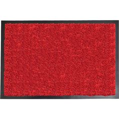 Tapis d'entrée rouge bordures en caoutchouc noires 40x60cm