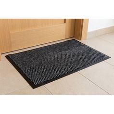 Tapis d'intérieur anti-poussière et absorbant gris 40x60cm