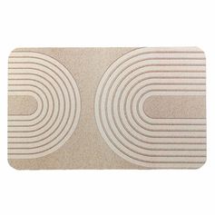 Tapis de bain absorbant ADRIEL polyester naturel et blanc 50x80cm