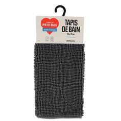 Tapis de bain chenille gris 45x75cm