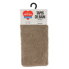 Tapis de bain chenille taupe 45x75cm