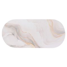 Tapis de bain imprimé ovale ICONIC souple beige 45x100cm