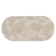 Tapis de bain imprimé ovale SIENNA souple beige 45x100cm
