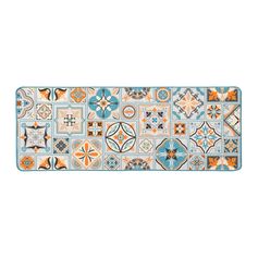 Tapis de cuisine imprimé motifs carreaux de ciment 45x120cm