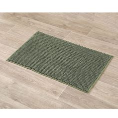 Tapis de salle de bain chenille kaki 50x80cm