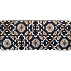 Tapis imprimé CARMEN polyester noir 50x120cm