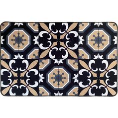 Tapis imprimé CARMEN polyester noir 50x80cm