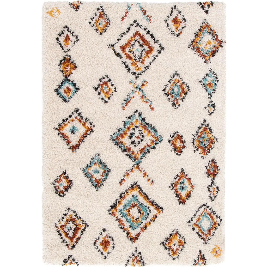 Tapis inspiration berbère LAMA blanc 160x230cm - Centrakor