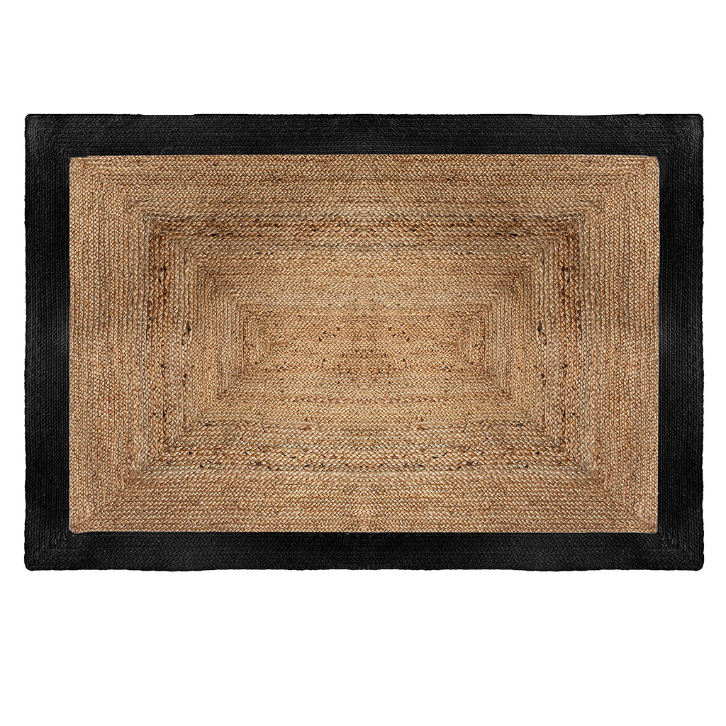 Tapis jute bords noirs 120x170cm - Centrakor