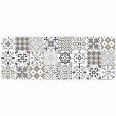 Tapis déco rectangulaire carreaux de ciment 45x120cm
