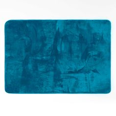 Tapis rectangulaire flanelle unie bleu 120x170cm
