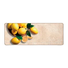 Tapis rectangulaire imprimé citrons beige et jaune 120x45cm