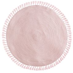 Tapis rond à franges lurex doré rose D 90cm