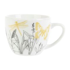Tasse à café porcelaine JARDIN jaune 10cl - LETHU