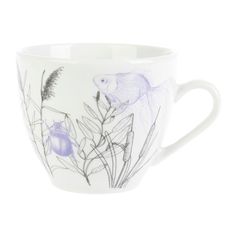 Tasse porcelaine JARDIN bleue 18cl - LETHU