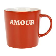 Mug grès AMOUR rouge 35cl