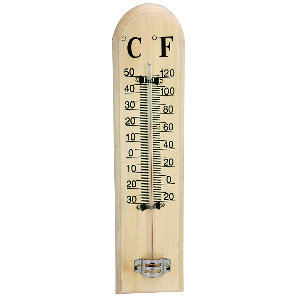 Thermomètre bois naturel 27cm - Centrakor