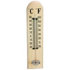 Thermomètre bois naturel 27cm