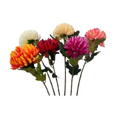 Tige de chrysanthème 1 tête tergal H 47cm