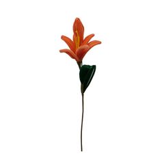 Tige de lys chenille orange H 64cm
