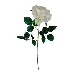 Tige de rose ouverte 1 tête polyester H 63cm
