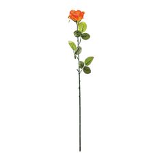 Tige de rose ouverte 1 tête tergal H 65cm