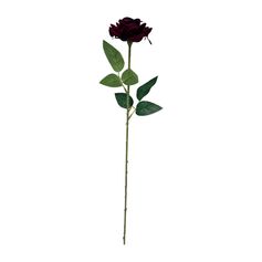 Tige de rose velours bordeaux H 50cm