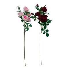 Tige de roses et boutons artificiels velours 26x85x12cm