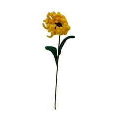 Tige de tournesol chenille jaune H 66cm